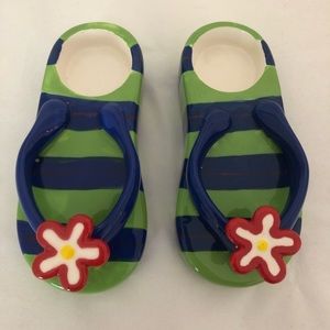 Dennis East ceramic Flip Flop tea light holders